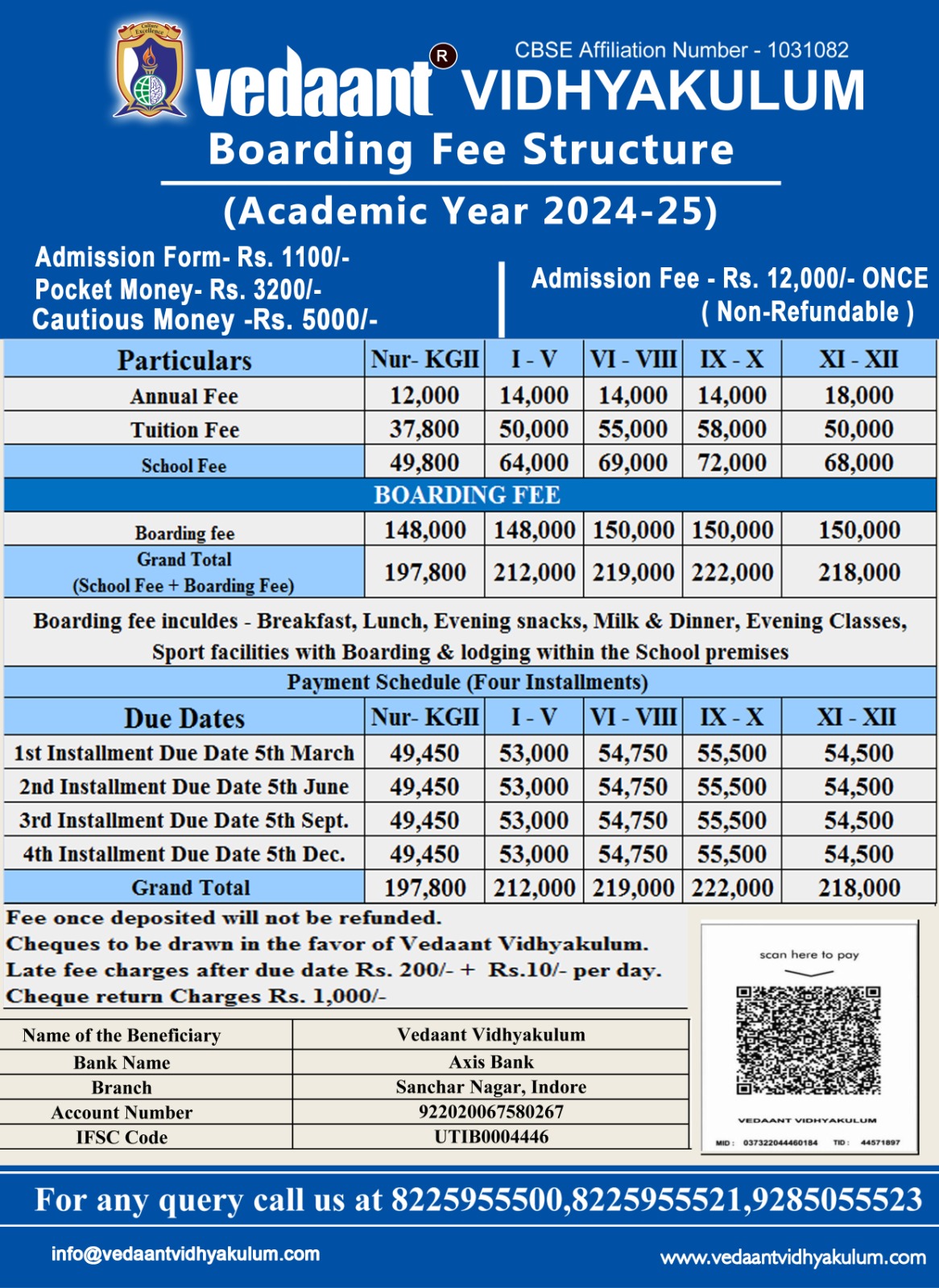 Boarding Fee 2024-25